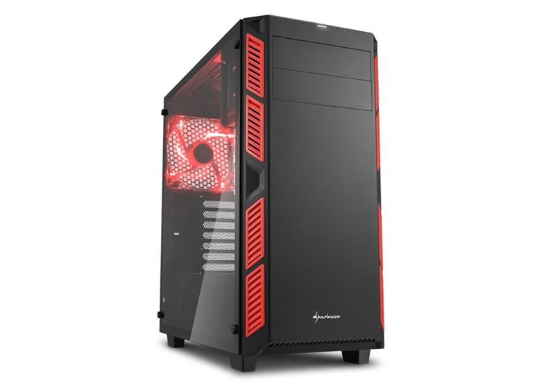 Sharkoon AI7000 Glass Window ATX Tower - Black &amp; Red