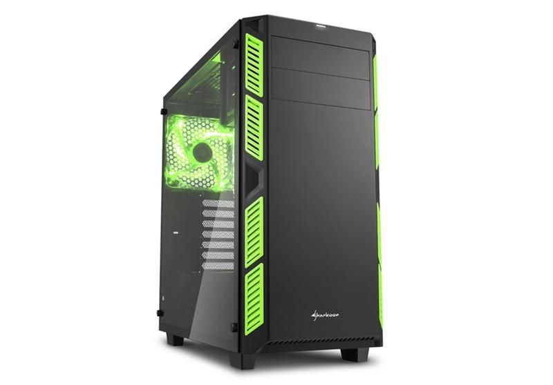 Sharkoon AI7000 Glass Window ATX Tower - Black &amp; Green