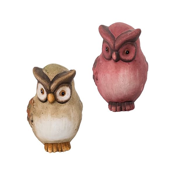 Bulk Pack x 6 Ornament Animal Ceramic Owl 7.5cm .