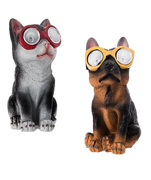 Bulk Pack x 6 Ornament Solar Light Animal Dog 15cm.