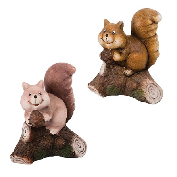 Bulk Pack x 6 Ornament Animal Ceramic Squirrel 12cm .