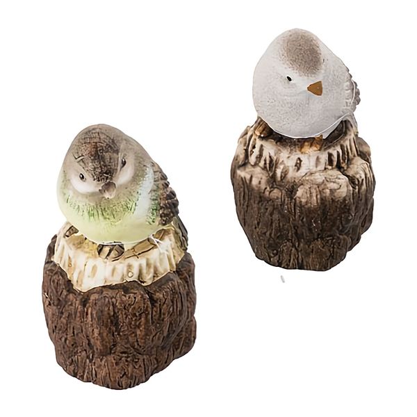 Bulk Pack x 6 Ornament Animal Ceramic Bird On Post 12.5cm .