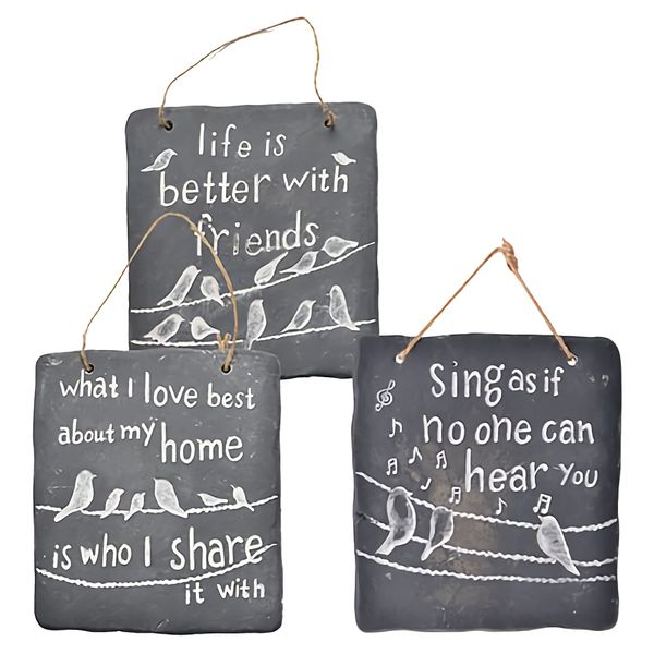 Bulk Pack x 6 Ornament Sign Inspirational 17x17cm Bird .