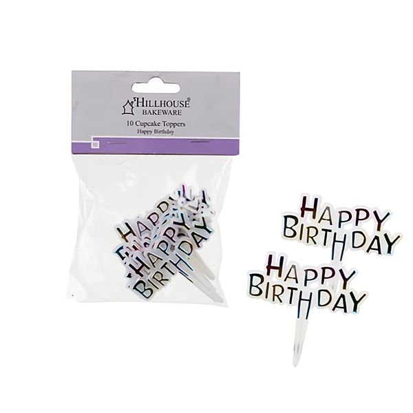 Bulk Pack x 5 Cake Topper-Happy Birthday Picks 10 Piece Per Pack.