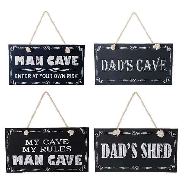 Bulk Pack x 6 Plaque Wooden Hanging Man Cave 23x11.5cm .