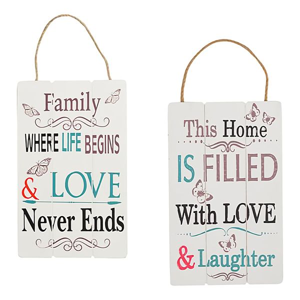 Bulk Pack x 4 Plaque Wooden Sign Home 15x22cm .