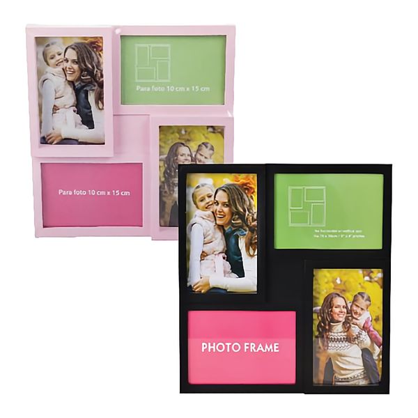 Bulk Pack x 6 Picture-Frame Collage Plastic 4 Hole 43x33cm.