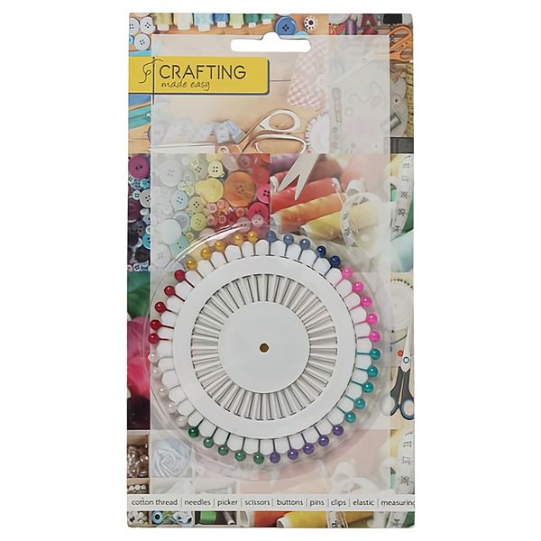 Bulk Pack x 6 Haberdashery Sewing Pins Wheel Pearlised.