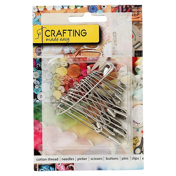 Bulk Pack x 6 Haberdashery Safety Pins 20 Pieces per pack. Sizes