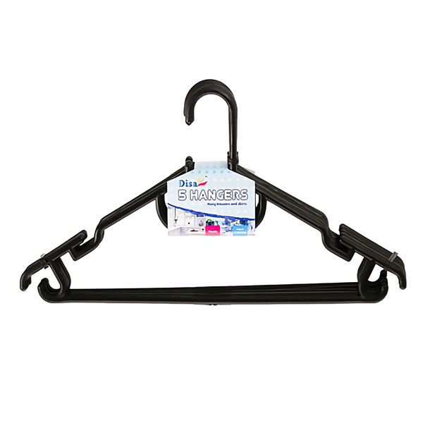 Bulk Pack x 5 Coat-hangers Virgin 5 per pack Black.