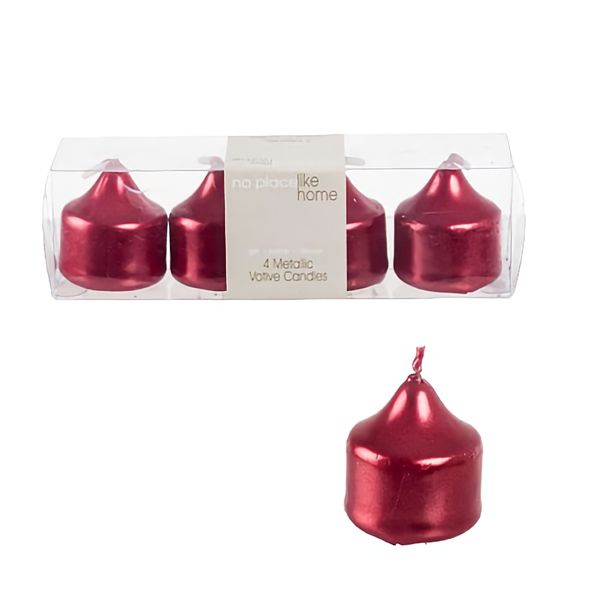 Bulk Pack x 5 Candle Votive 4 Pieces Per Pack Metallic Silver