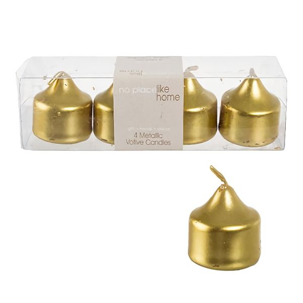 Bulk Pack x 5 Candle Votive 4 Pieces Per Pack Metallic Silver