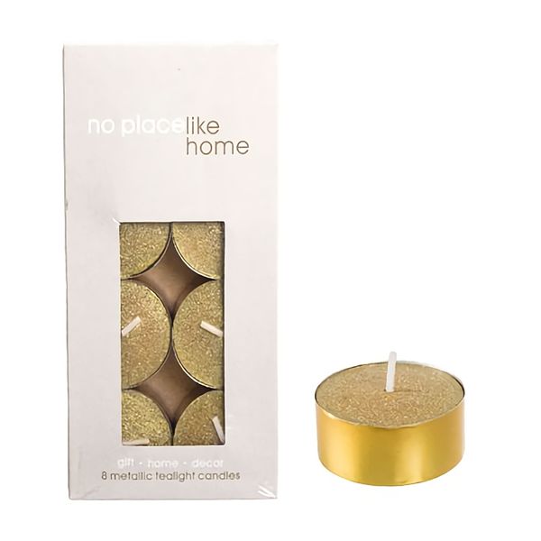 Bulk Pack x 5 Candle Tea-Lite 8 Piece Per Pack Metallic Silver.