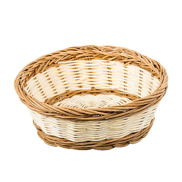 Bulk Pack x 5 Basket Rattan Round Diameter 20 x High 6cm.