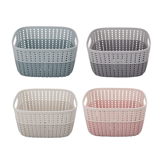 Bulk Pack x 4 Basket Plastic 2-Tone 3L. 23X18x12cm .
