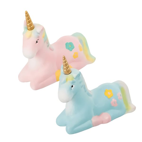 Bulk Pack x 4 Ornament Animal Unicorn Ceramic Resting 12cm .