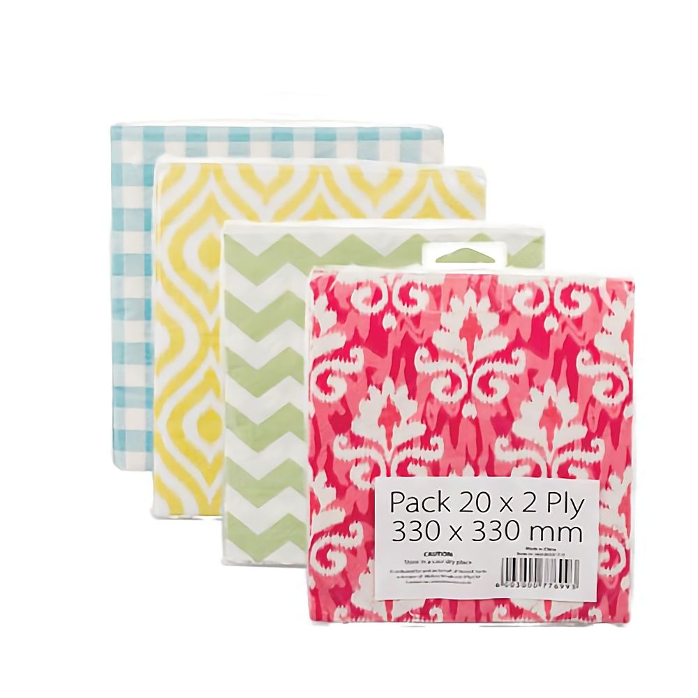 Bulk Pack x 4 Serviettes 2ply 33cm Packet20 Pattern. Shop Today. Get