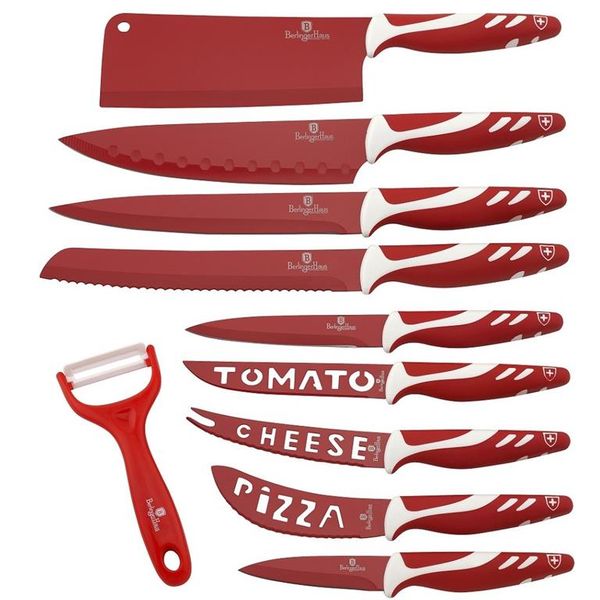 Berlinger Haus 11-Piece Non-Stick Coating Knife Set - Red