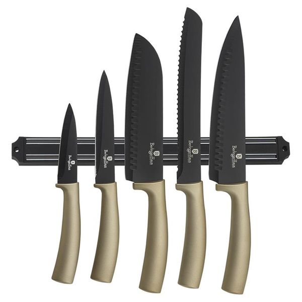 Berlinger Haus 6-Piece Knife Set with Magnetic Hanger - Carbon