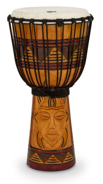 Toca 10" Origins Series Rope Tuned Wood Djembe - Tribal Mask