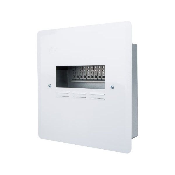 NUR Mini Rail Distribution Board - 16Way Flush Metal