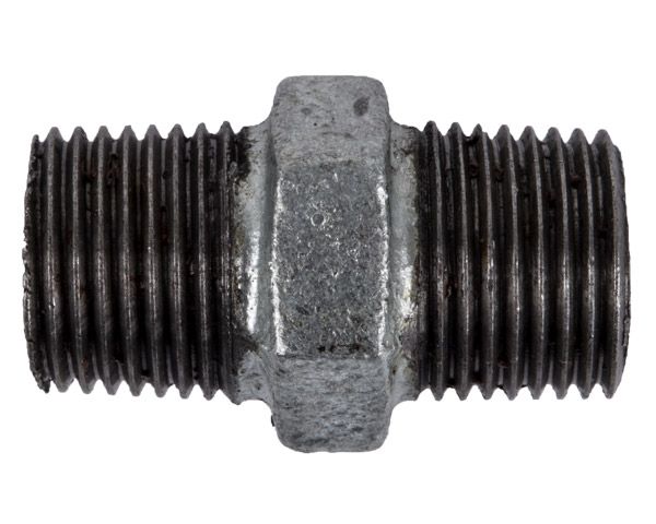 K-Brand -Galvanised Hex Nipple - Steel - 80mm - 2 Pack