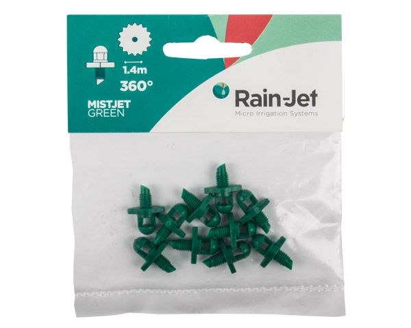 Micro Rainjet Head Mister 360deg Green 1.3mm 10pack