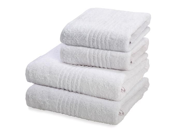 Dreyer Linen Snag Free 600gsm White Bath &amp; Hand Towel Set - Pack of 4