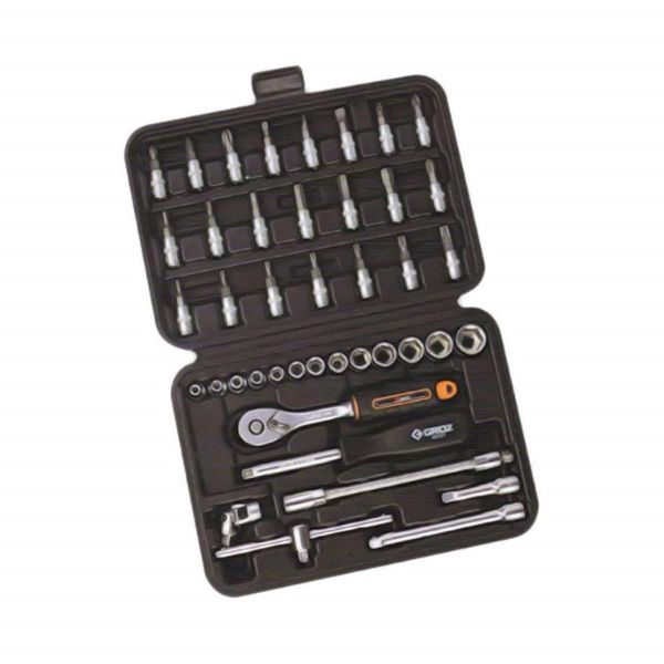 Groz Socket Set 42 Piece Hex 1/4" 4mm - 14mm