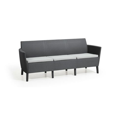 Allibert By Keter Mo 3 Seater Sofa Grey Online In Keter Mo 3 Seater Sofa Grey