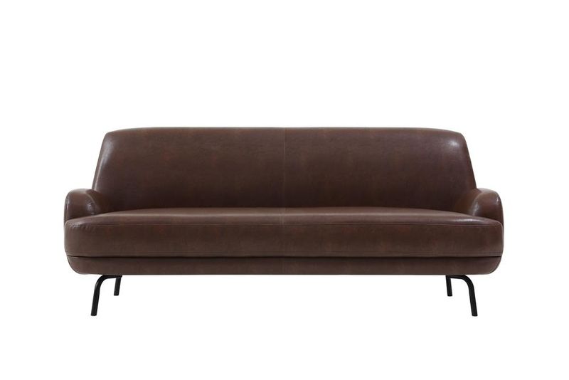 George &amp; Mason - Cuir Marron 3-Seater Sette Sofa