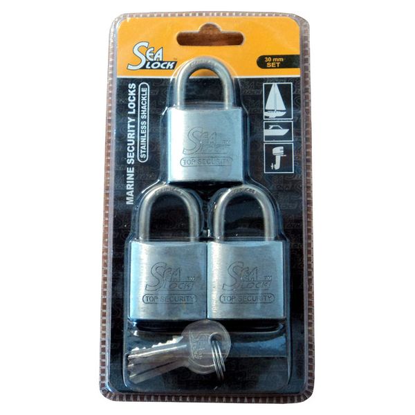 Set Of 3 Padlocks Sealock - Size 30mm