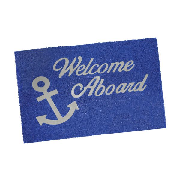 Welcome Mat with Backing Pvc - Blue (60 x 90cm)