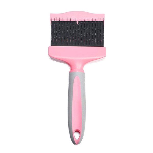 Double Sided Soft &amp; Medium Flex Slicker Brush for Pets - Pink