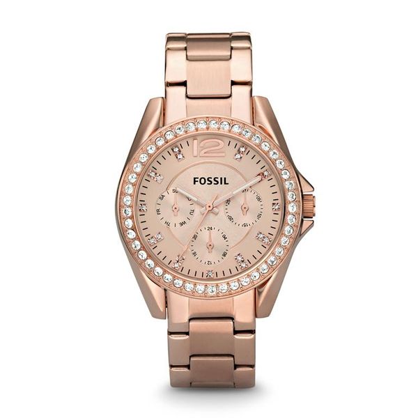Fossil Riley Women Rose Gold Stainless Steel Watch-ES2811