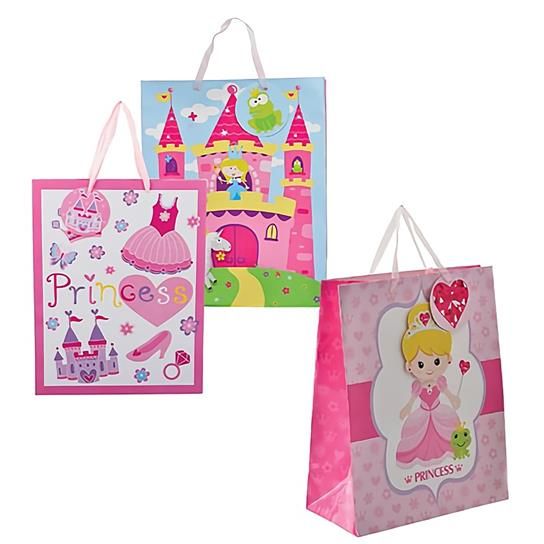 Bulk Pack x 12 Designer Gift-Bag Large 25x32cm Princess
