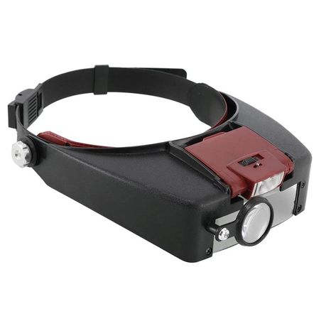 head mounted magnifier with led light