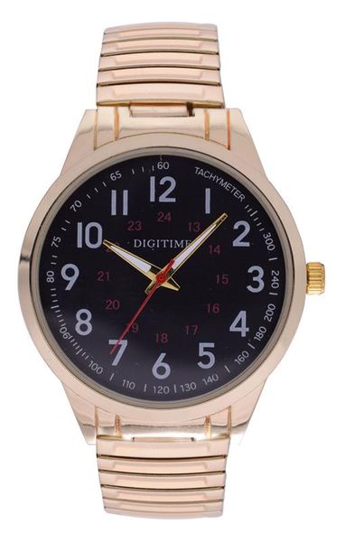 Digitime Men's Retro Expander Analogue Watch - Gold