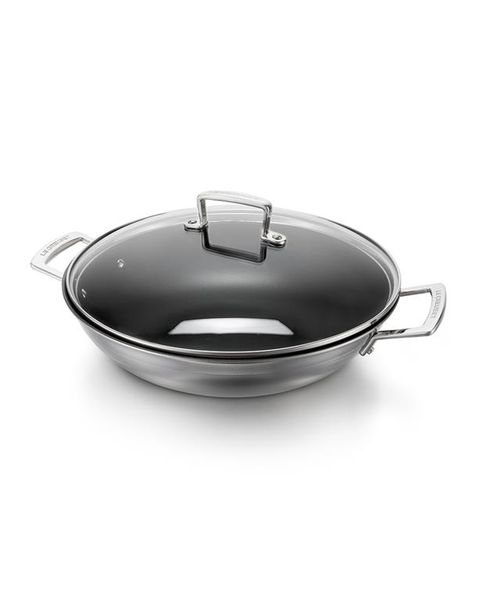 Le Creuset Classic Stainless Steel Non-Stick Wok &amp; Glass Lid (Size: 30cm)