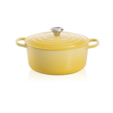 22cm Yellow Enamel Dutch Oven Enameled Cast Iron Soup Pot With Lid