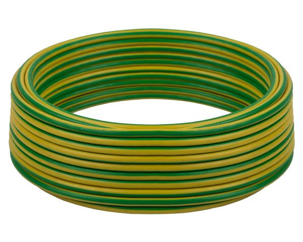 PVC Electric Cable - 1.5mm 100m Roll - Green/Yellow