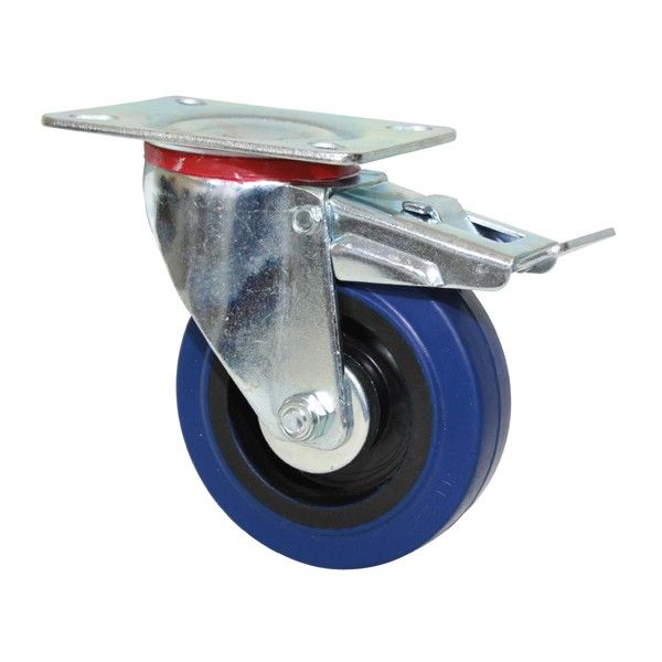 Caslad Elastic Rubber Brake Castor - 80mm