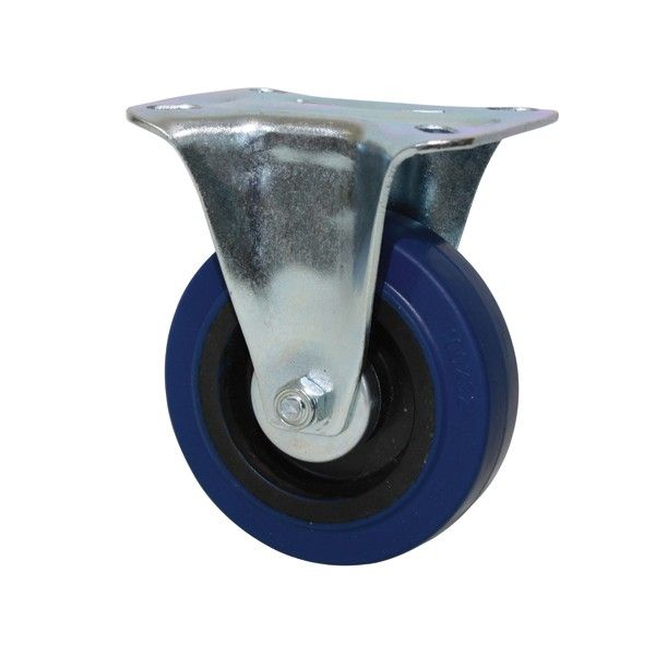 Caslad Elastic Rubber Fixed Castor - 80mm