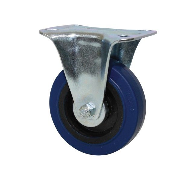 Caslad Elastic Rubber Fixed Castor - 100mm