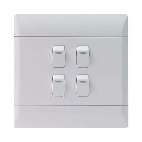 Cbi Light Switch - 4Lever 1Way 4X4 White