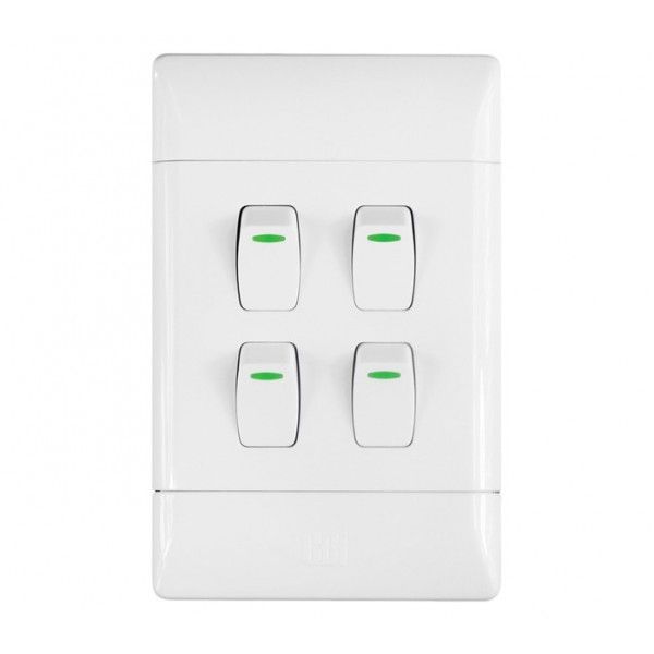 CBI Bell Switch - 4 Lever 1 Way - Electrical Accessories - 4mm x 2mm