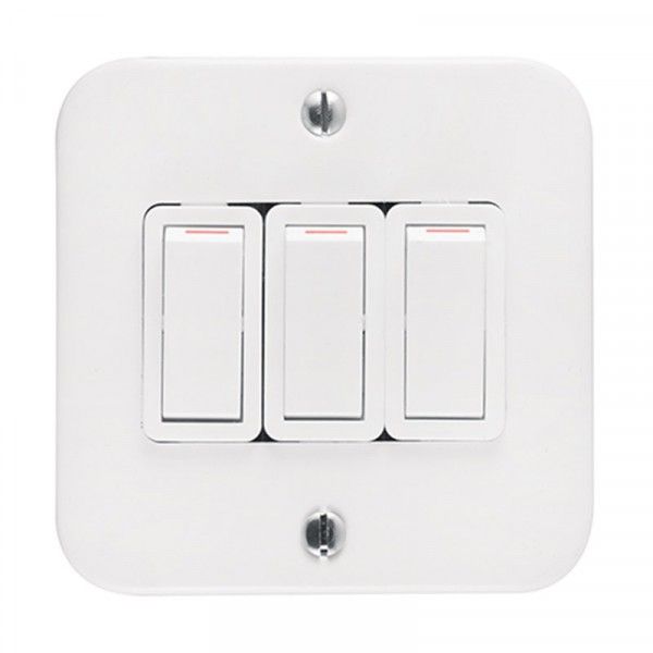 Crabtree Industrial Light Switch - 75X75mm 3Lever