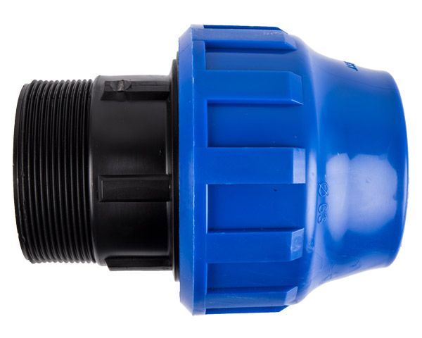 Plast - Compression Male Adaptor - Pipe Fittings - 75mm x 3mm