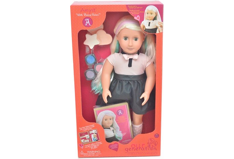 Our Generation Hair play Doll Chalk Deco Amya 18 Inch Blonde