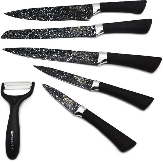EverRich 5 Plus 1 Kitchen Knife Set - Teflon